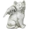 Design Toscano QL6080 Cat Angel Pet Memorial Grave Marker Tribute Statue, 10 Inches Wide, 5 Inches Deep, 5 Inches High, Antique Stone Finish(Medium Loving Friend)