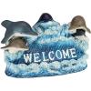 Design Toscano QL94281 Knothole Welcome Gnomes Garden Tree Sculptures, full color(Dolphin)