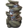 Design Toscano QN164017 Water Fountain with LED Light – Willow Bend Garden Decor Fountain – Outdoor Water Feature, Multicolored, 10½”W x 10″D x 18″H(Faux Stone)