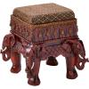 Design Toscano SP16060 Three Elephants of Timbe Sculptural End Table,Brown(Footstool)