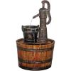 Design Toscano SS11155 Water Fountain – Cistern Well Pump Wood Barrel Garden Decor Fountain – Outdoor Water Feature,full color