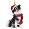 Design Toscano Siberian Husky Holiday Dog Christmas Tree Ornament Xmas Decorations, 3 Inch, Full Color(Border Collie)