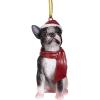 Design Toscano Siberian Husky Holiday Dog Christmas Tree Ornament Xmas Decorations, 3 Inch, Full Color(Boston Terrier)