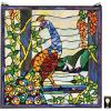 Design Toscano Stained Glass Panel -Peacock’s Sunset Stained Glass Window Hangings – Window Treatments, 10.00″ x 0.50″(Garden)