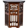 Design Toscano Thomas Aquinas Gothic Tracery Bookcase Side Table, 15 inches Wide, 31 inches Tall, Hardwood, Walnut Finish(Hexagonal)