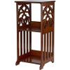 Design Toscano Thomas Aquinas Gothic Tracery Bookcase Side Table, 15 inches Wide, 31 inches Tall, Hardwood, Walnut Finish(Rectangular)
