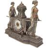 Design Toscano Versailles Maidens Mantel Clock Statue, 14 Inch, Polyresin, Bronze Finish