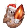 Santa’s New Xmas Ride Llama Holiday Ornament: Each(Sloth Christmas)