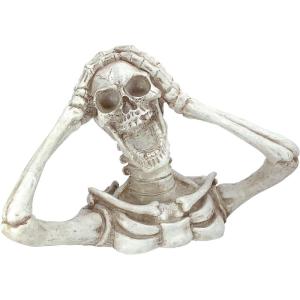 Design Toscano QM21463 The Creeper from The Grave Garden Statue Zombie Halloween Decoration, One Size, Multicolored(The Screaming Skeleton Statue – Large)