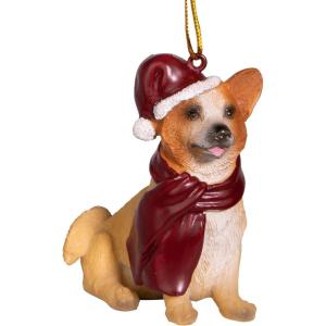 Design Toscano Siberian Husky Holiday Dog Christmas Tree Ornament Xmas Decorations, 3 Inch, Full Color(Welsh Corgi)