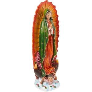 Design Toscano Virgin of Guadalupe Religious Indoor/Outdoor Garden Decor Statue, Medium 23 Inch Tall, Cast Stone Resin, Full Color Painted Finish