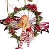 Design Toscano QS232882 Radiant Rose Fairy Dangling Statue with Display Stand, 9 Inch, Polyresin, Full Color(Radiant Rose)