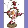 Design Toscano QS232882 Radiant Rose Fairy Dangling Statue with Display Stand, 9 Inch, Polyresin, Full Color(Radiant Rose)