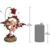 Design Toscano QS232882 Radiant Rose Fairy Dangling Statue with Display Stand, 9 Inch, Polyresin, Full Color(Radiant Rose)