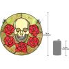 Stained Glass Panel – Beauty and Decay Gothic Skull Round Stained Glass Window Hangings – Window Treatments