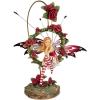Design Toscano QS232882 Radiant Rose Fairy Dangling Statue with Display Stand, 9 Inch, Polyresin, Full Color(Radiant Rose)