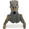 Design Toscano JQ9551 T. Rex Dinosaur Skeleton Bathroom Decor Accessories Toilet Paper Holder, 8 Inches High, Handcast Polyresin, Green Bronze Metallic Finish