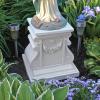 Design Toscano English Rosette Indoor/Outdoor Sculptural Garden Plinth Base Statue Riser, Large 13 Inch Tall, Cast Stone Resin, Antique Stone Finish(Medium)