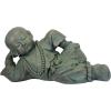 Design Toscano Resting Serene Baby Monk Asian Boy Garden Statue, 24 inches Wide, 12 inches Tall, Cast Stone Resin, Green Bronze Finish(Resting Serene Baby Buddha)