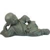 Design Toscano Resting Serene Baby Monk Asian Boy Garden Statue, 24 inches Wide, 12 inches Tall, Cast Stone Resin, Green Bronze Finish(Resting Serene Baby Buddha)