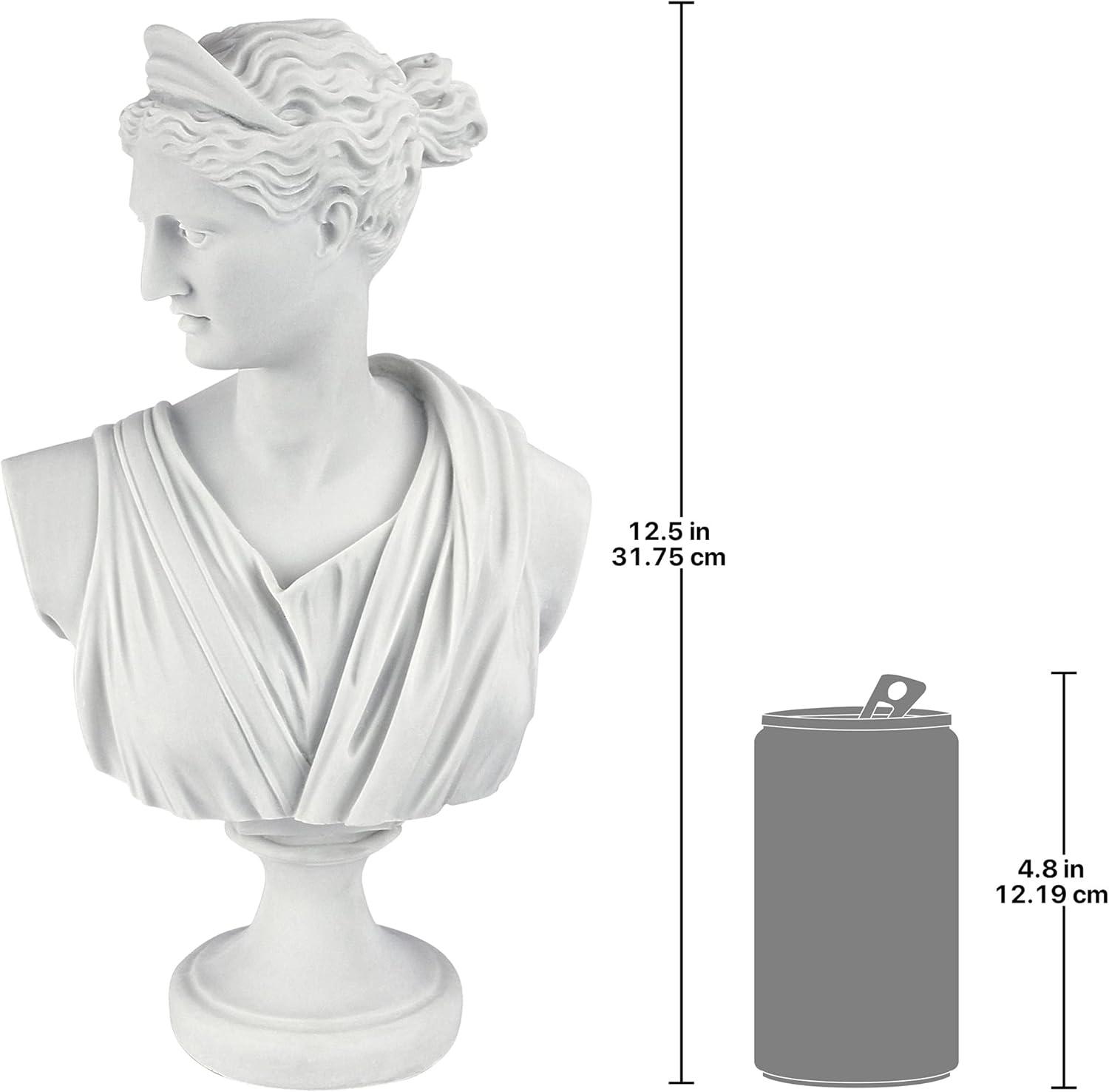 imageDesign Toscano Apollo Belvedere Bust Statue Single White TwinDiana of Versailles