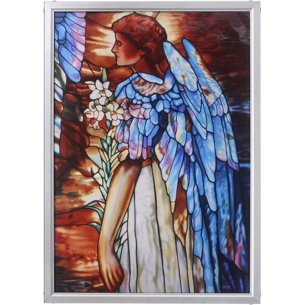imageDesign Toscano GM1011 Stained Glass Panel  The Angel of Light Stained Glass Window Hangings  Art Glass Window TreatmentsFull Color 2