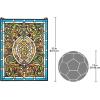 Design Toscano Elmslie Arts and Crafts Stained Glass Window, Green & Amber Geometric(Beguiled In Blue Stained Glass Window)