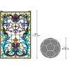 Design Toscano Elmslie Arts and Crafts Stained Glass Window, Green & Amber Geometric(Bonifacio Stained Glass Window)