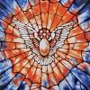 Design Toscano GM1018 Tiffany’s Holy Dove of Peace Art Glass Square Suncatcher Window Panel, 10 inches wide, 10 inches tall, Stained Glass, Blue Enamel
