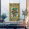 Design Toscano Stained Glass Panel – Fruit of the Vine Grape Stained Glass Window Hangings – Window Treatments, Grapes With Amber Border(Fruit Of The Vine Stained Glass Window)