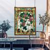 Design Toscano Stained Glass Panel – Fruit of the Vine Grape Stained Glass Window Hangings – Window Treatments, Grapes With Amber Border(Grape Vineyard Stained Glass Window)
