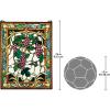 Design Toscano Stained Glass Panel – Fruit of the Vine Grape Stained Glass Window Hangings – Window Treatments, Grapes With Amber Border(Grape Vineyard Stained Glass Window)