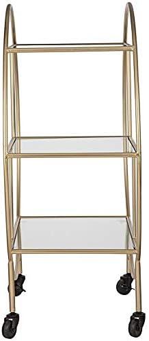 imageDesign Toscano Art Deco Savoy Trolley Drinks Bar Cart Gold Finish