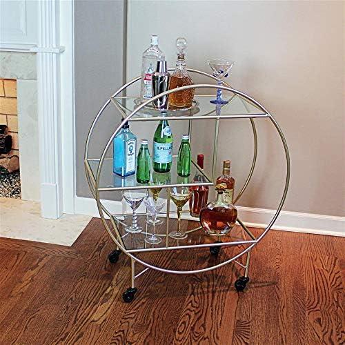 imageDesign Toscano Art Deco Savoy Trolley Drinks Bar Cart Gold Finish
