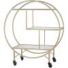 Design Toscano Art Deco Savoy Trolley Drinks Bar Cart, Gold Finish