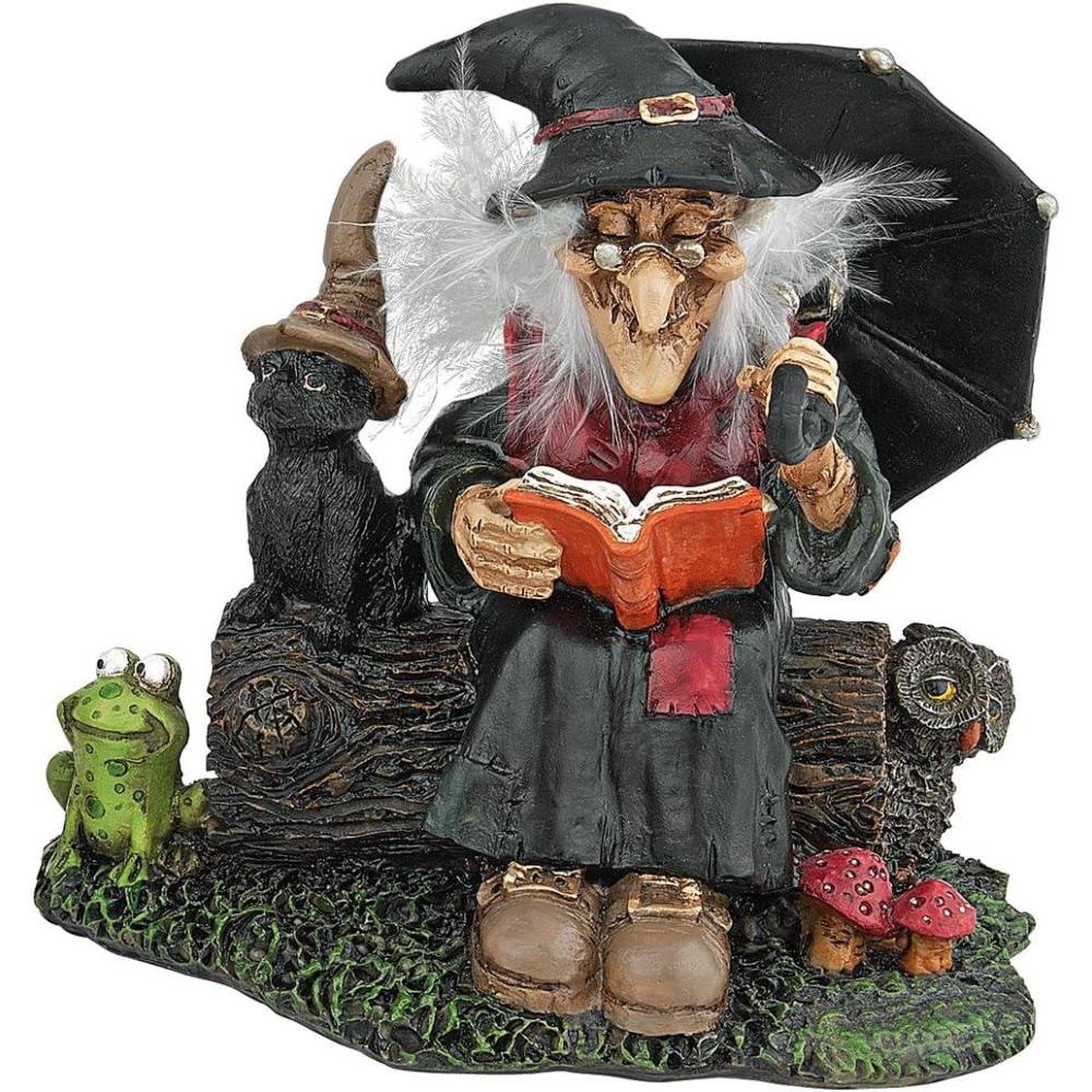 imageDesign Toscano QL30605 Book of Spells Bewitching Witch Halloween Decor Figurine Statue 4 Inch Polyresin Full ColorBook