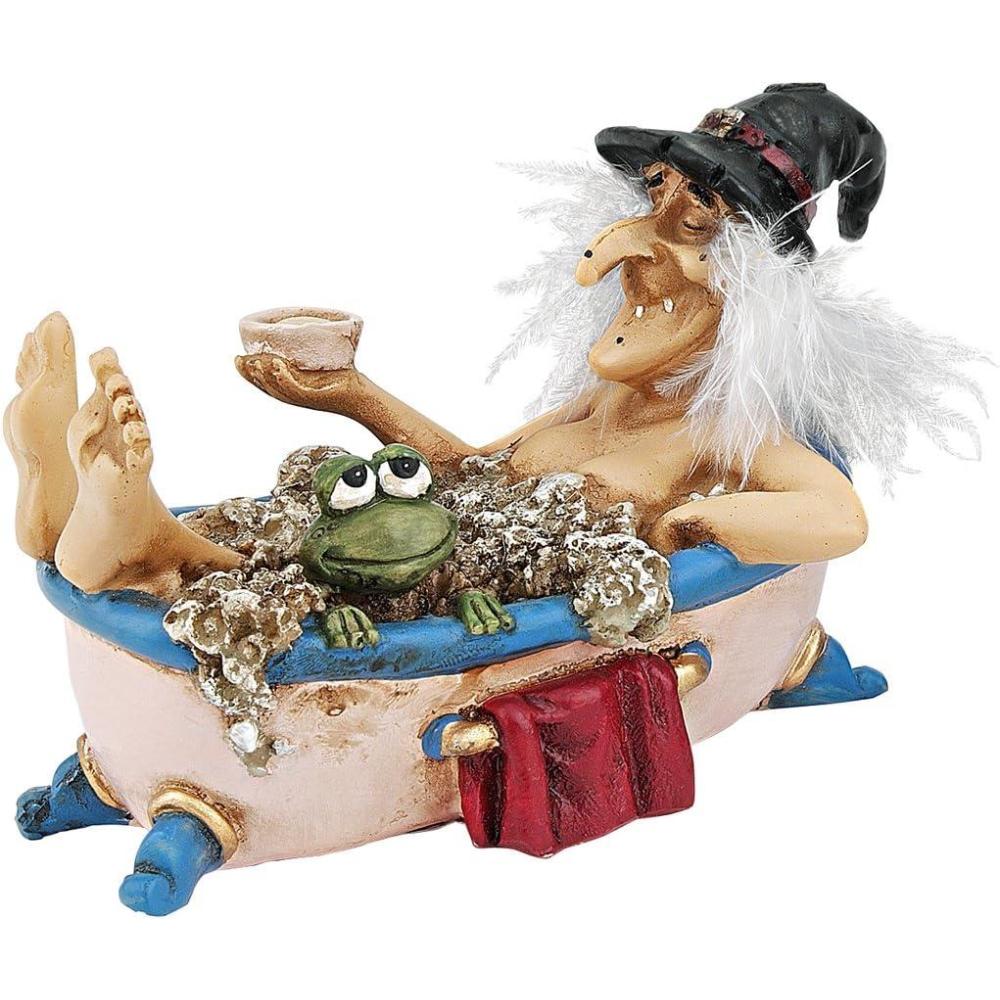 imageDesign Toscano QL30605 Book of Spells Bewitching Witch Halloween Decor Figurine Statue 4 Inch Polyresin Full ColorCauldron