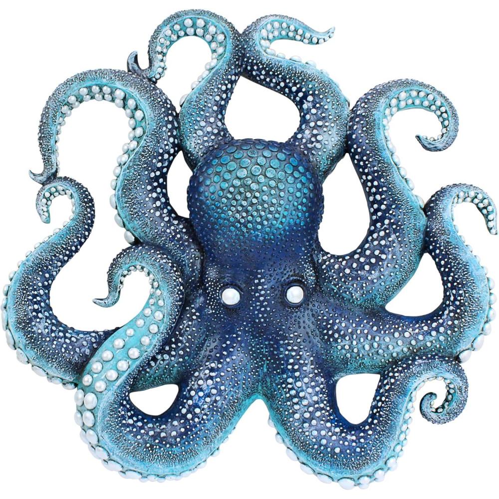 imageDesign Toscano Steampunk Octopod Wall Sculpture Full Color 1200quot x 400quotDeadly Blue Octopus