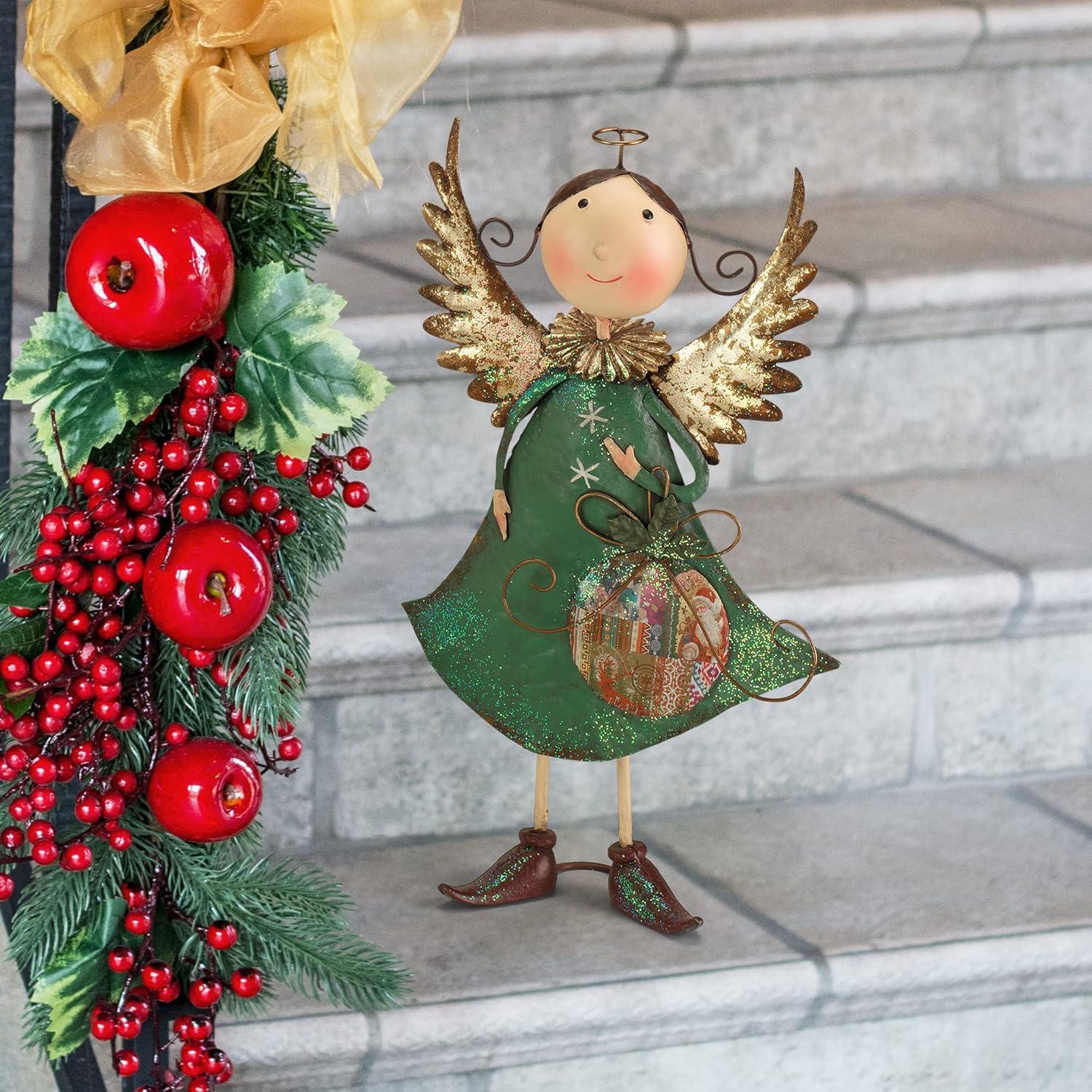 imageDesign Toscano Holiday Helper Metal Angel Statue Collection BlancheBlance