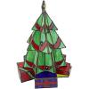 Design Toscano Christmas Tree Stained Glass Lamp Illuminated Sculpture, Medium, full color