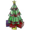 Design Toscano Christmas Tree Stained Glass Lamp Illuminated Sculpture, Medium, full color