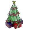 Design Toscano Christmas Tree Stained Glass Lamp Illuminated Sculpture, Medium, full color