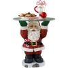 Christmas Decorations – Santa Claus Glass Topped Holiday Decor Side Table
