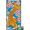 Stained Glass Panel – Asian Koi Fish Stained Glass Window Hangings – Window Treatments(Asian Koi Stained Glass Window)