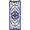Design Toscano Blackstone Hall Stained Glass Window Hanging Panel with Scrolled Brackets, 9 Inches Wide, 0 Inches Deep, 35 Inches High, Stained Glass, Full Color Finish(Hyde street)