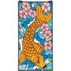 Stained Glass Panel – Asian Koi Fish Stained Glass Window Hangings – Window Treatments(Asian Koi Stained Glass Window)