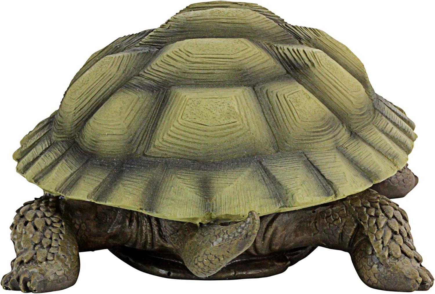 imageDesign Toscano Gilbert the Box Turtle IndoorOutdoor Garden Decor Animal Statue Set of Two 9 Inch Long Cast Stone Resin Green Painted Finish