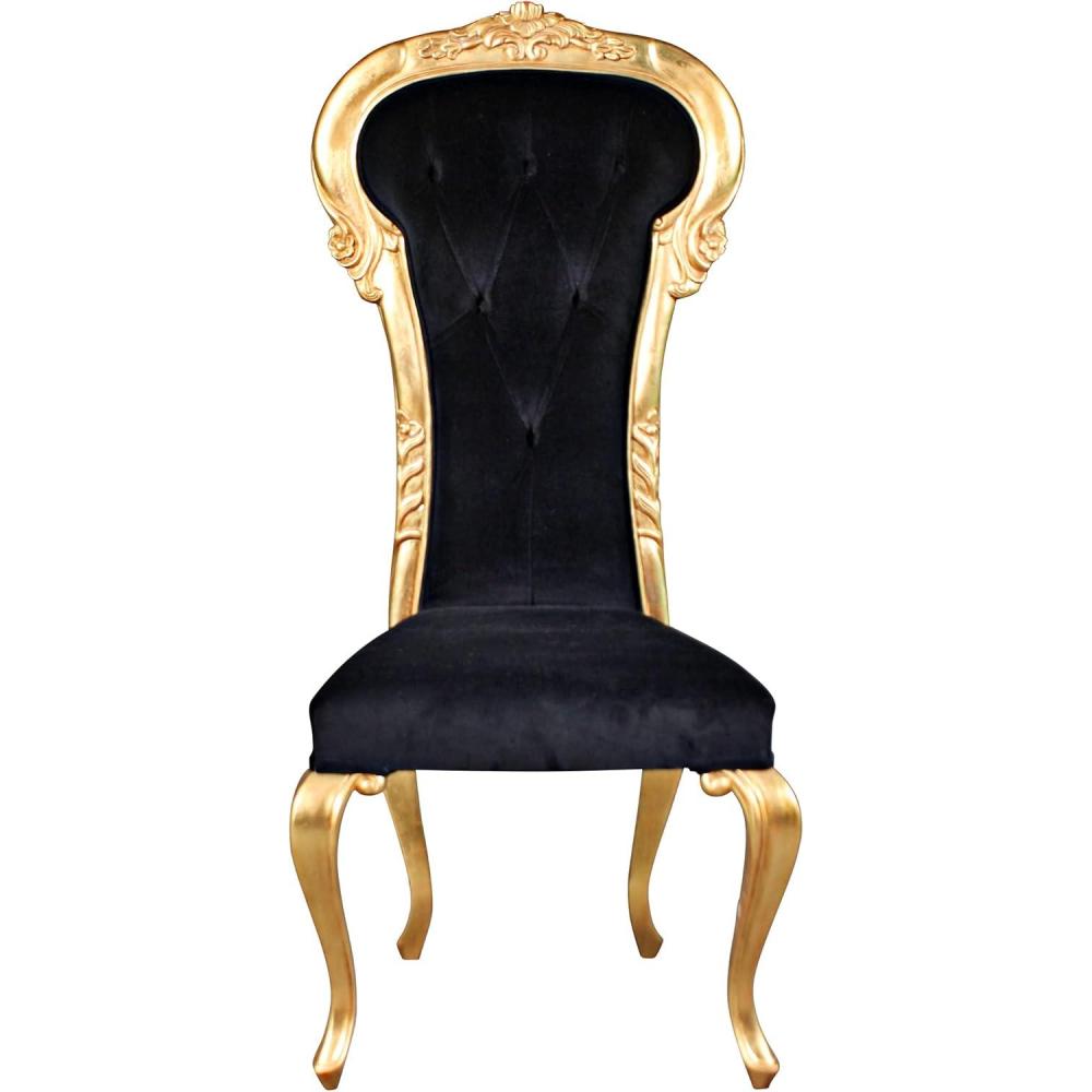 imageDesign Toscano Delacroix Ebony Velvet Gilded Side Chair Each