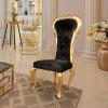 Design Toscano Delacroix Ebony Velvet Gilded Side Chair: Set of Two