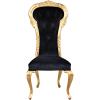 Design Toscano Delacroix Ebony Velvet Gilded Side Chair: Set of Two